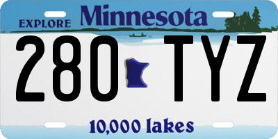 MN license plate 280TYZ