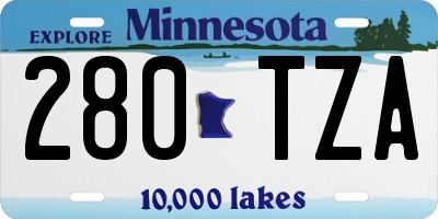 MN license plate 280TZA