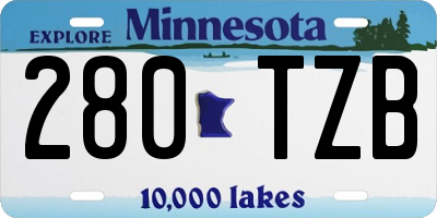 MN license plate 280TZB