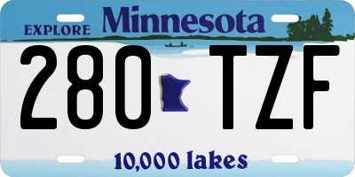 MN license plate 280TZF