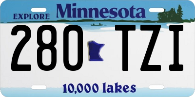 MN license plate 280TZI