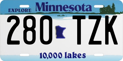 MN license plate 280TZK
