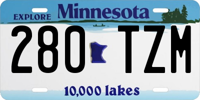 MN license plate 280TZM
