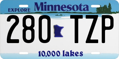 MN license plate 280TZP
