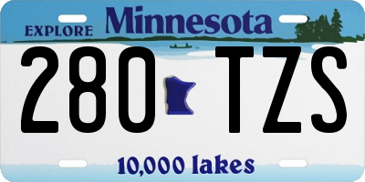 MN license plate 280TZS
