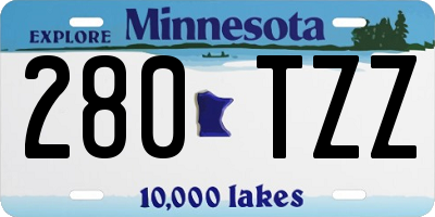 MN license plate 280TZZ