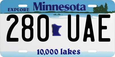 MN license plate 280UAE