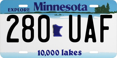 MN license plate 280UAF