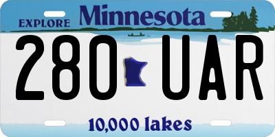 MN license plate 280UAR