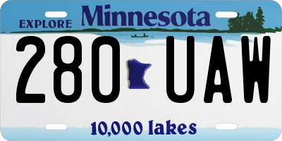 MN license plate 280UAW