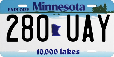 MN license plate 280UAY