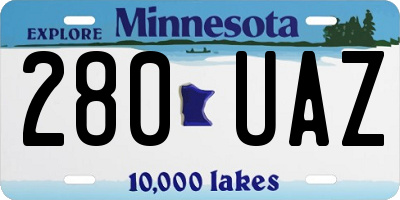 MN license plate 280UAZ
