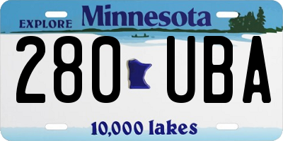 MN license plate 280UBA