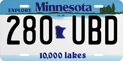 MN license plate 280UBD
