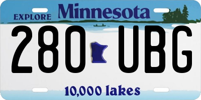 MN license plate 280UBG