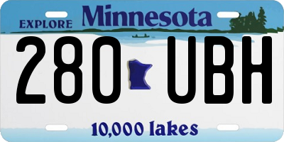 MN license plate 280UBH