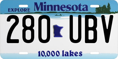 MN license plate 280UBV