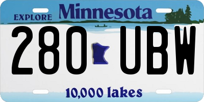 MN license plate 280UBW