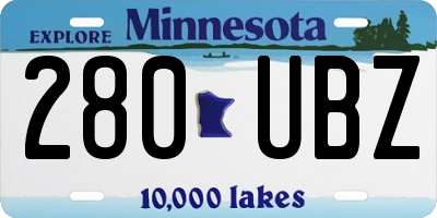 MN license plate 280UBZ