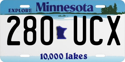 MN license plate 280UCX