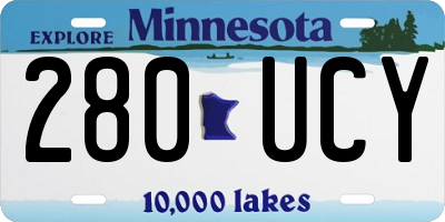MN license plate 280UCY