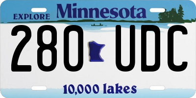 MN license plate 280UDC