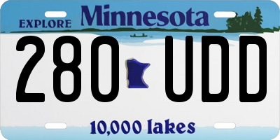 MN license plate 280UDD