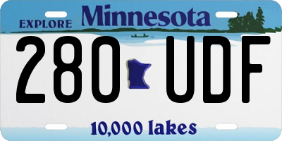MN license plate 280UDF