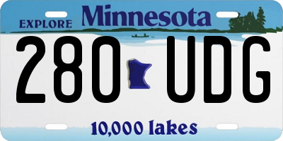 MN license plate 280UDG