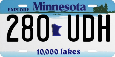 MN license plate 280UDH
