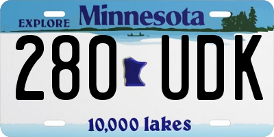 MN license plate 280UDK
