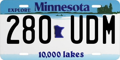 MN license plate 280UDM