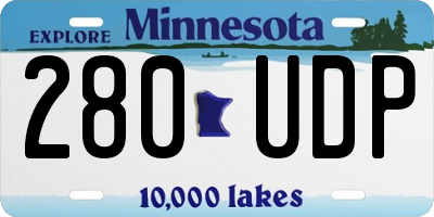 MN license plate 280UDP