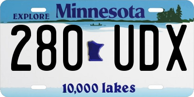 MN license plate 280UDX