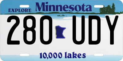 MN license plate 280UDY