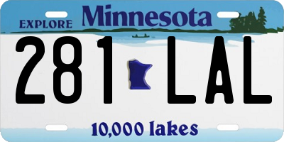 MN license plate 281LAL