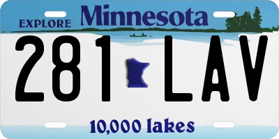 MN license plate 281LAV