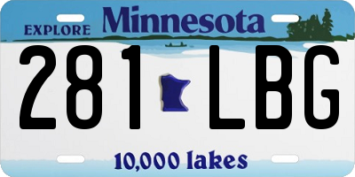 MN license plate 281LBG