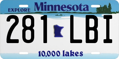 MN license plate 281LBI