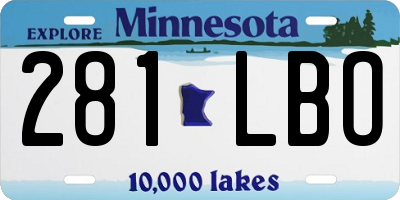 MN license plate 281LBO