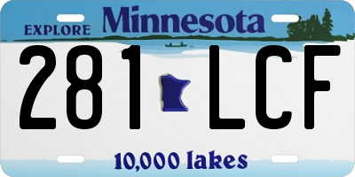 MN license plate 281LCF
