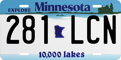 MN license plate 281LCN