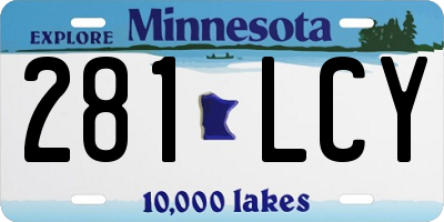 MN license plate 281LCY