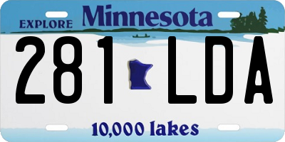 MN license plate 281LDA