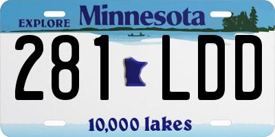 MN license plate 281LDD