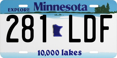 MN license plate 281LDF