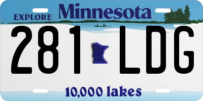 MN license plate 281LDG