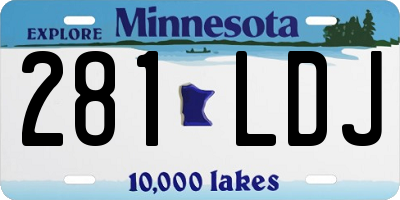 MN license plate 281LDJ