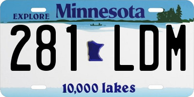 MN license plate 281LDM