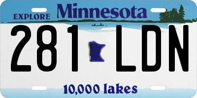MN license plate 281LDN